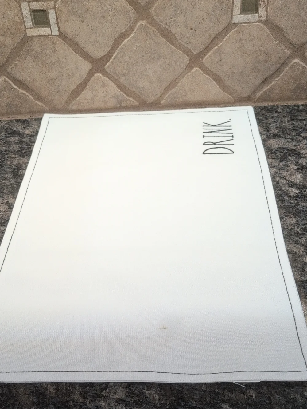 Rae Dunn White Placemats with Black Logo Tag.Set of 4